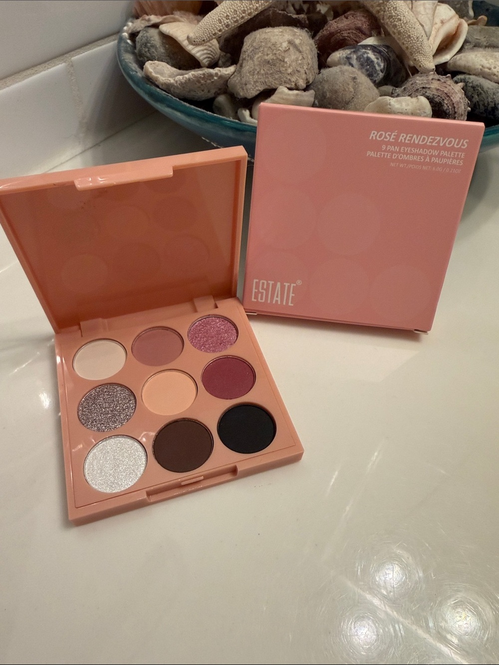Estate Rosé Rendezvous 9-Pan Eyeshadow Palette — Pink, Brown & Shimmer Mix